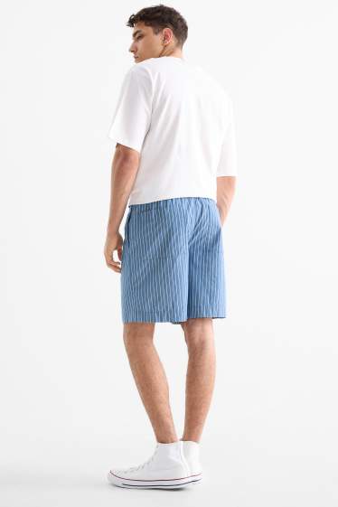 Hommes - Short - à rayures - bleu / blanc
