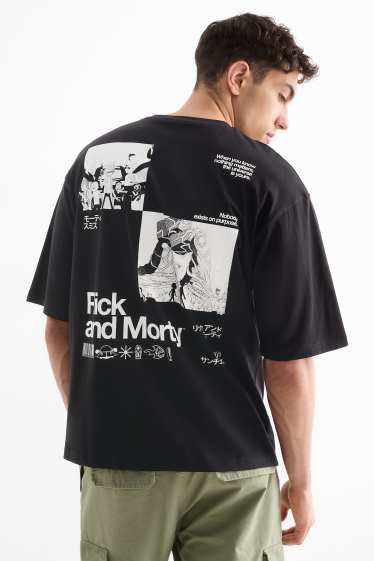Uomo - T-shirt - oversize - Rick and Morty - nero