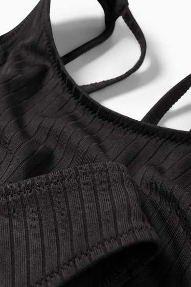 Kinder Mädchen - Bikini - LYCRA® XTRA LIFE™ - gerippt - 2 teilig - schwarz