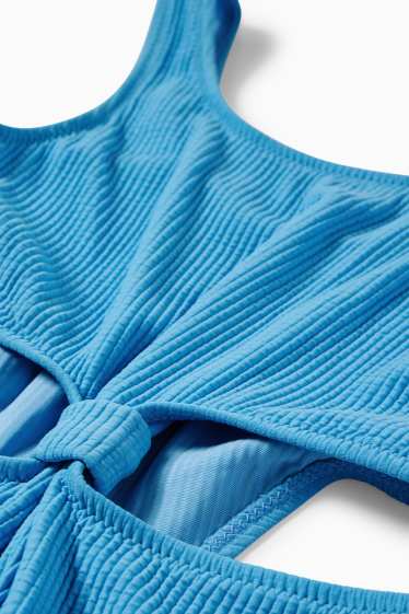 Kinder Mädchen - Badeanzug - LYCRA® XTRA LIFE™ - gerippt - blau