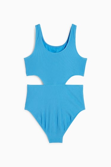 Kinder Mädchen - Badeanzug - LYCRA® XTRA LIFE™ - gerippt - blau