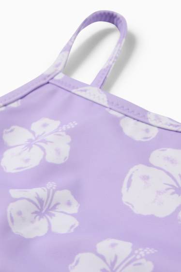 Kinderen: meisjes - Badpak - LYCRA® XTRA LIFE™ - gebloemd - lichtpaars