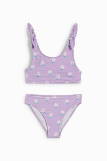 Kinder Mädchen - Bikini - LYCRA® XTRA LIFE™ - 2 teilig - geblümt - hellviolett