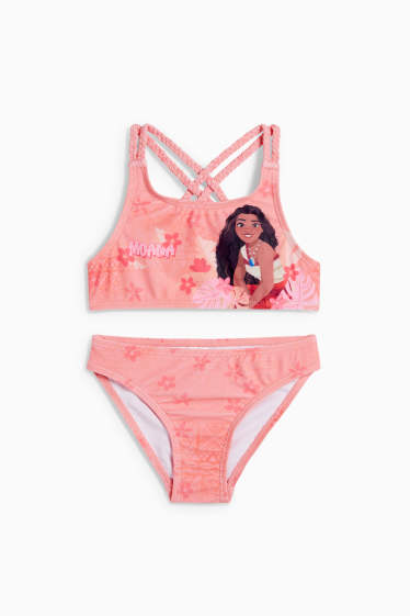 Kinderen: meisjes - Vaiana - bikini - LYCRA® XTRA LIFE™ - 2-delig - gebloemd - donker rose