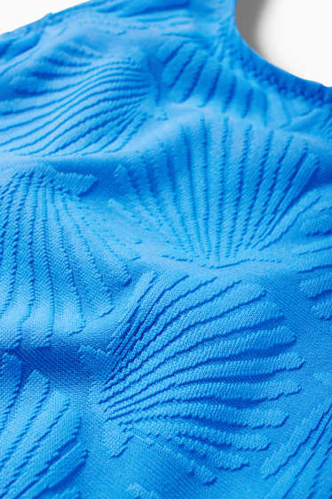 Kinderen: meisjes - Schelp - badpak - LYCRA® XTRA LIFE™ - met structuur - blauw