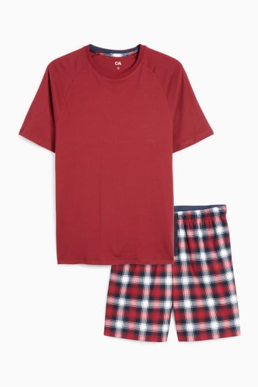 Herren - Shorty-Pyjama - rot