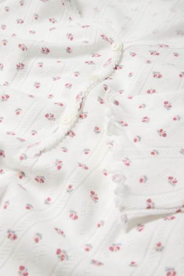 Dames - Pyjama - gebloemd - wit