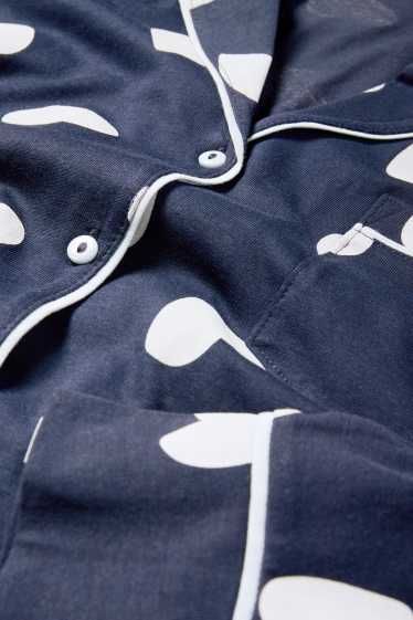 Damen - Pyjama - gemustert - dunkelblau