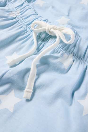 Damen - Pyjama - gemustert - hellblau