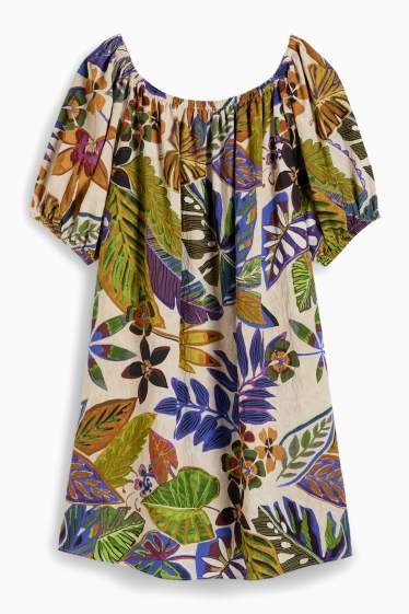 Damen - A-Linien Kleid - geblümt - bunt