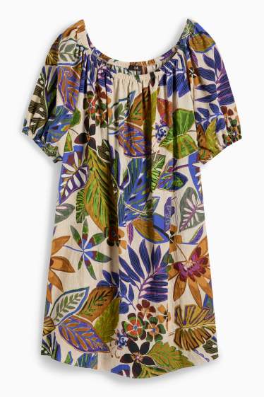 Damen - A-Linien Kleid - geblümt - bunt