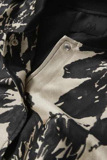 Damen - Blouson - geblümt - schwarz / beige