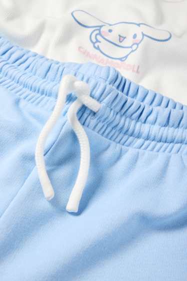 Bambine - Cinnamoroll - set - t-shirt e pantaloni sportivi - 2 pezzi - bianco / azzurro