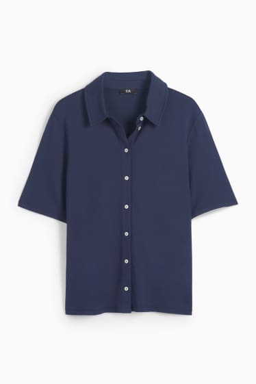 Women - Basic blouse - dark blue