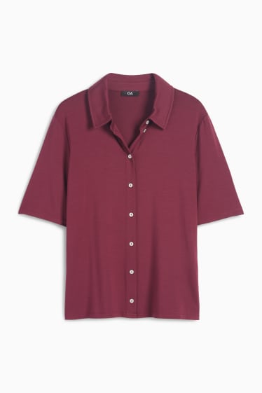 Dames - Basic blouse - bordeaux