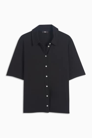 Dames - Basic blouse - zwart