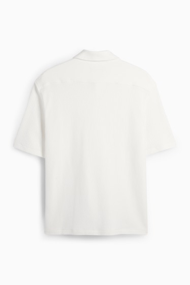 Home - Camisa - relaxed fit - kent - de canalé - blanc