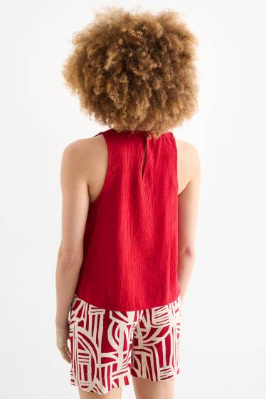 Donna - Blusa smanicata - rosso