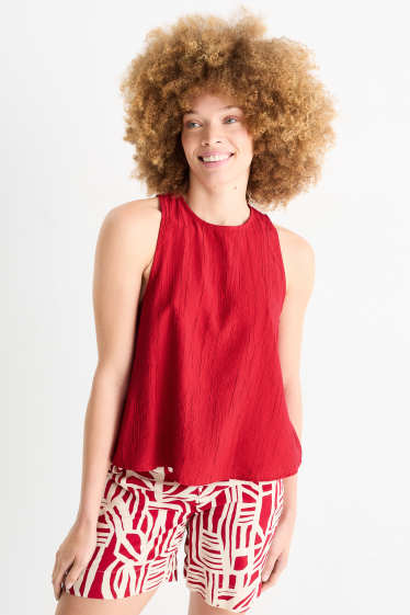 Donna - Blusa smanicata - rosso
