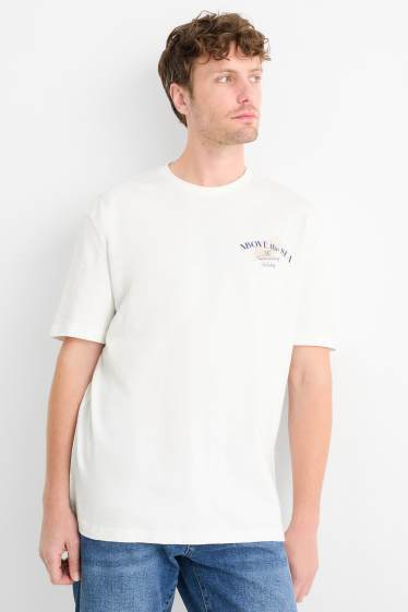 Pánské - Tričko - regular fit - bílá