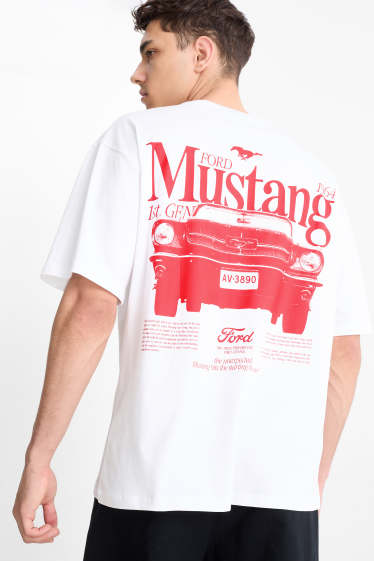 Pánské - Tričko - oversized - Ford - bílá