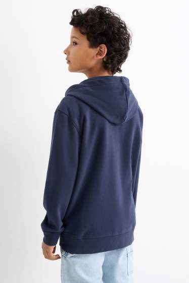 Enfants garçons - Sweat zippé à capuche - bleu foncé