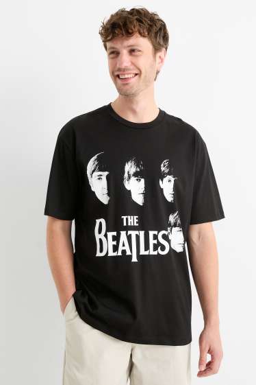 Pánské - Tričko - relaxed fit - The Beatles - černá