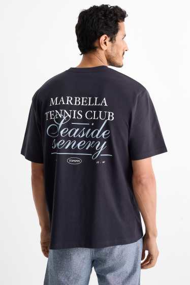 Uomo - T-shirt - relaxed fit - blu scuro