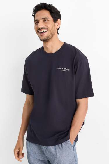 Uomo - T-shirt - relaxed fit - blu scuro