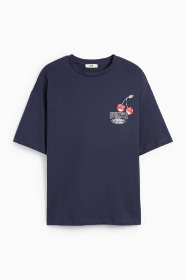 Damen - T-Shirt - Oversized - dunkelblau