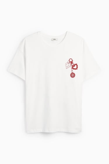 Women - T-shirt - oversized - white
