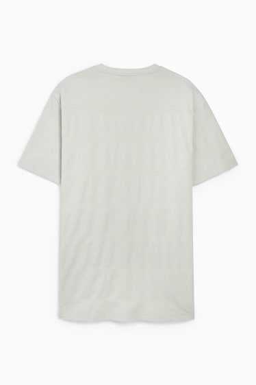 Heren - T-shirt - regular fit - met structuur - lichtgrijs