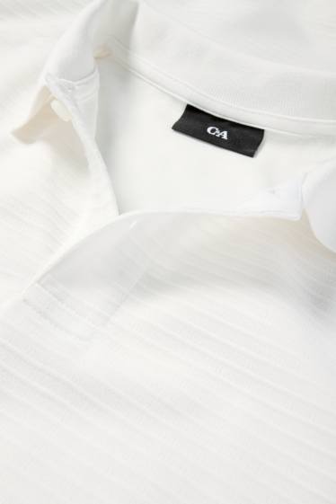 Herren - Poloshirt - gerippt - weiß