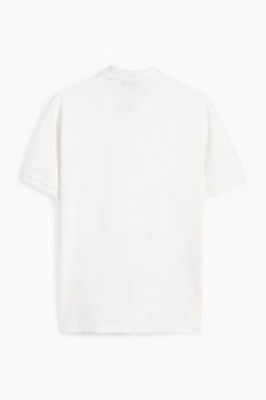 Herren - Poloshirt - gerippt - weiß