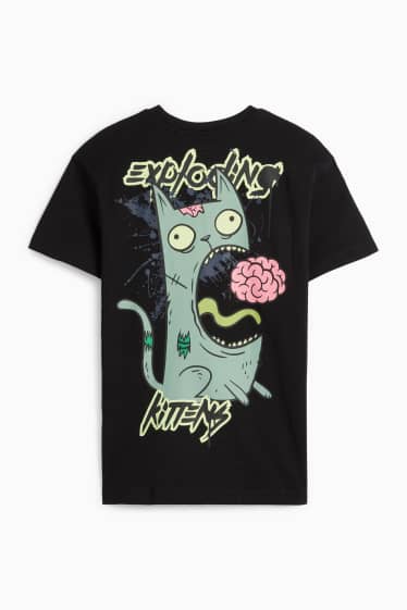 Copii - Băieți - Exploding Kittens - tricou cu mânecă scurtă - negru