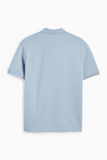 Herren - Poloshirt - gerippt - hellblau
