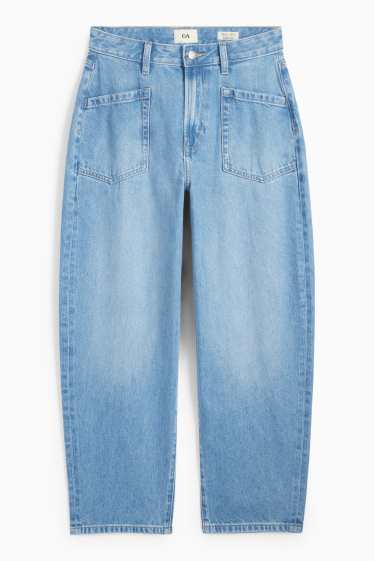 Dámské - Barrel jeans - high waist - džíny - světle modré