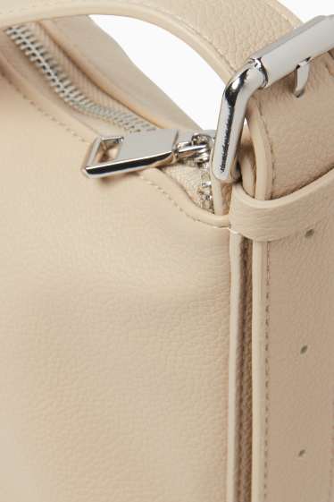 Damen - Umhängetasche - Lederimitat - beige