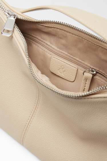 Damen - Umhängetasche - Lederimitat - beige