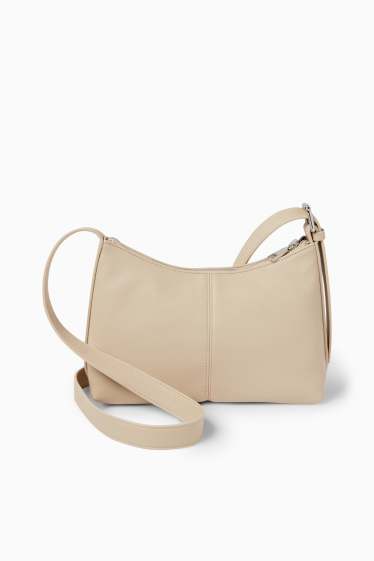 Damen - Umhängetasche - Lederimitat - beige