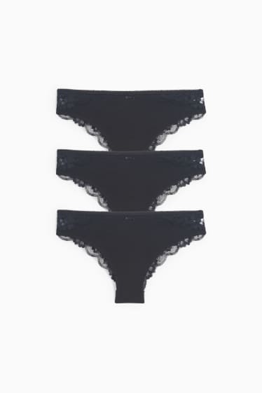 Women - Multipack of 3 - knickers - black
