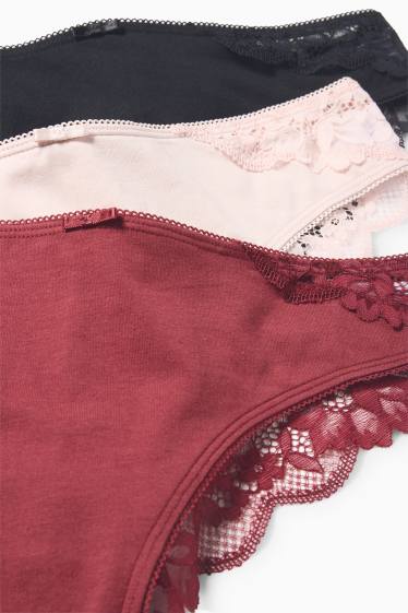 Damen - Multipack 3er - Slip - rot