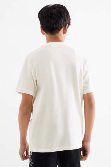 Bambini - T-shirt - tessuto strutturato - bianco