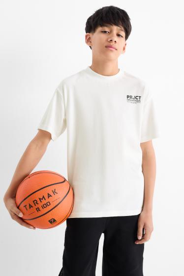 Bambini - T-shirt - tessuto strutturato - bianco