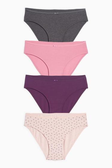 Damen - Multipack 4er - Slip - rosa