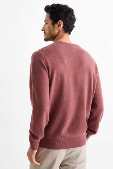 Herren - Kaschmir-Pullover - bordeaux