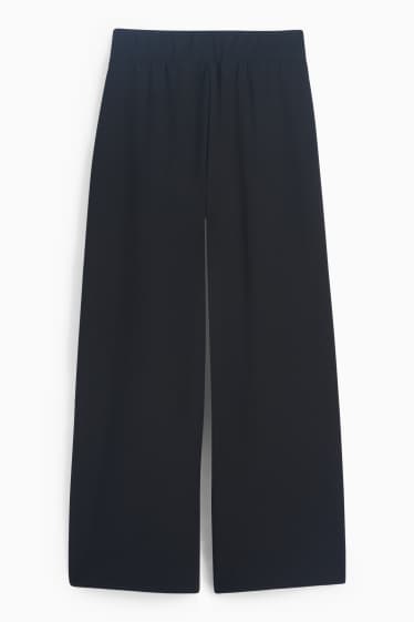 Damen - Basic-Jersey-Hose - Mid Waist - Palazzo - schwarz