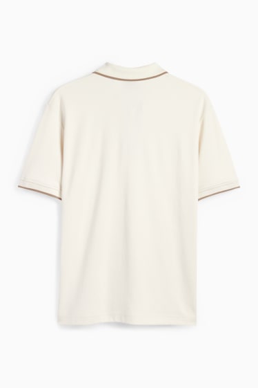 Herren - Poloshirt - cremeweiss