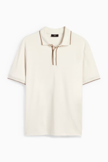 Herren - Poloshirt - cremeweiss