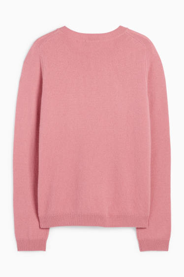 Damen - Kaschmir-Pullover - dunkelrosa
